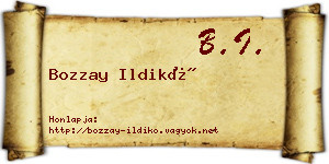 Bozzay Ildikó névjegykártya